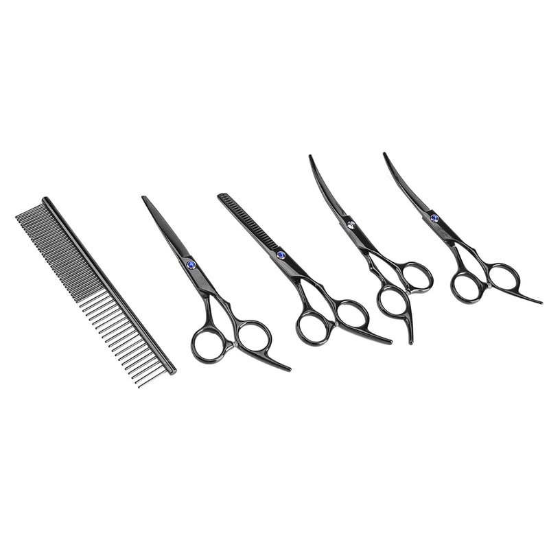 High End Grooming Scissors Chunkers 7Pcs Pet Grooming Scissors Kit Dog Cat Hairdressing Shears Set Cutting Thinning Haircut Tools - PawsPlanet Australia