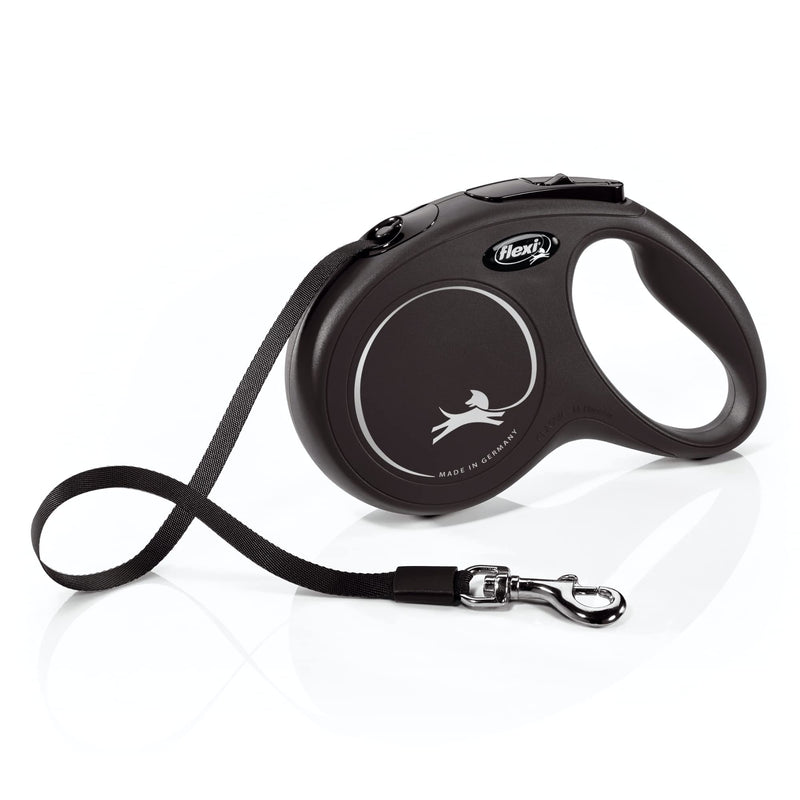 Flexi 25210769: Classic Retractable Tape Dog Leash, Blk Md 55 Lbs 16Ft Black Medium, 16 ft