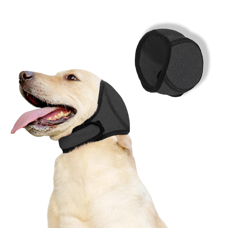 Dog Ear Protectors Noise Cancelling Ear Muffs Adjustable Dog Ear Defenders Waterproof Calming Hood Snood for Dogs Ears Protection During Thunder Fireworks Bath Grooming (L) L