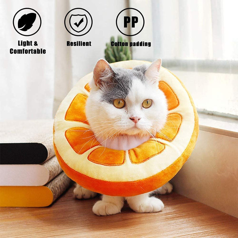 Postoperative Protective Collar for Cats Soft Adjustable Safe and Comfortable Cute Elizabethan Kitten Collar s orange