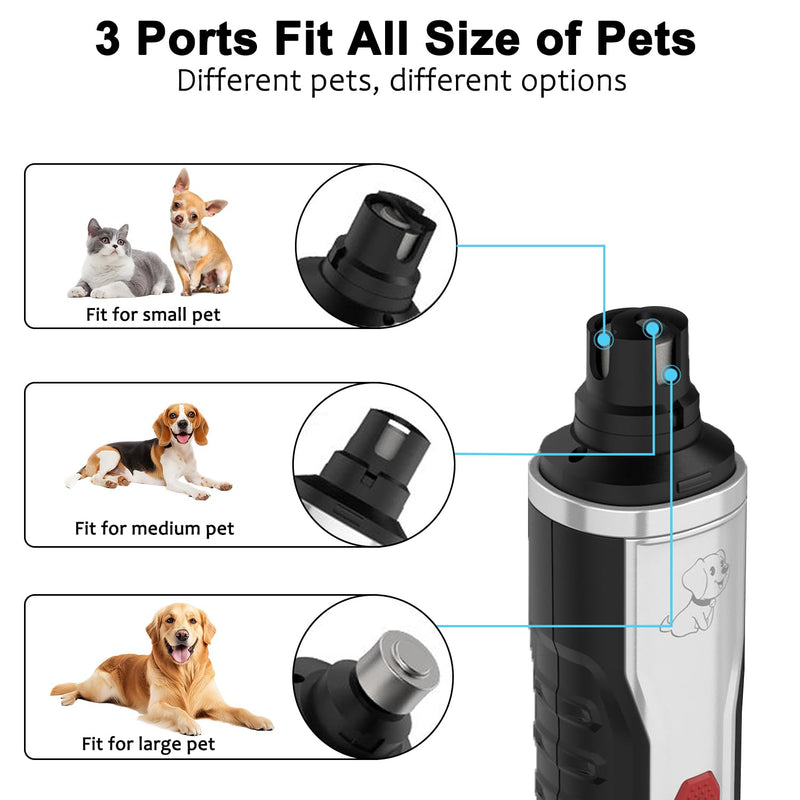 Dog Nail Grinder Upgraded, Professional 5-Speed Electric Rechargeable Pet Nail Trimmer Super Quiet Painless Paws Grooming & Smoothing for Small Medium Large Dogs & Cats - PawsPlanet Australia