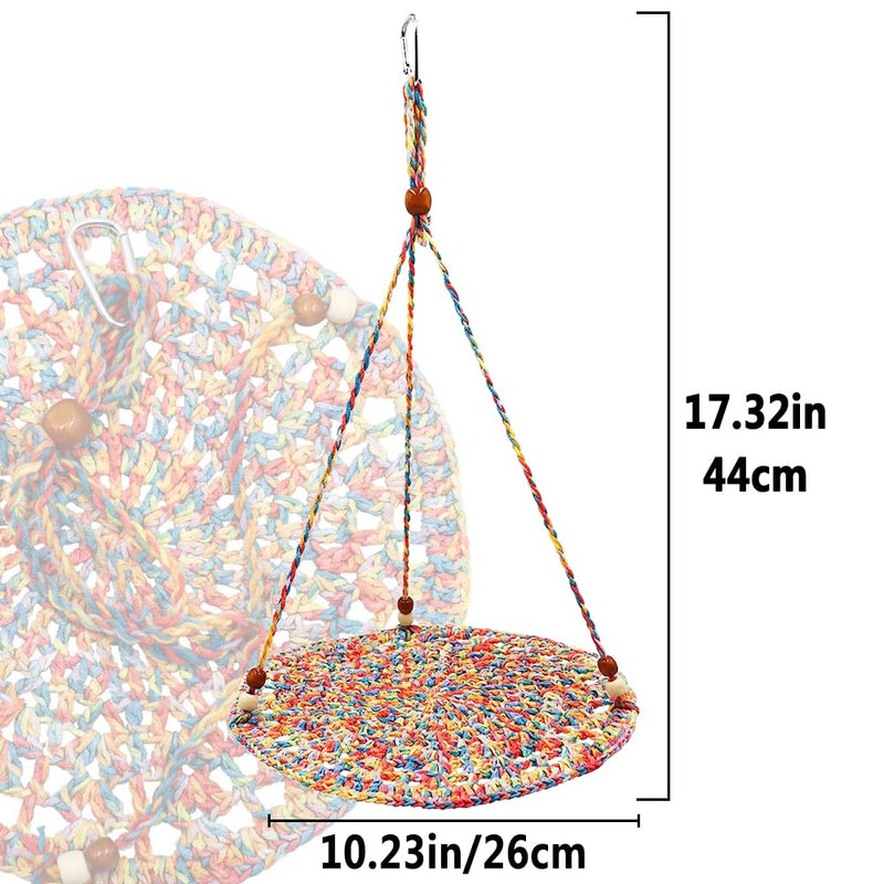 Handwoven Hammock Bearded Dragon Rest Bed Habitats Supplies Climbing Terrarium for Lizard Leopard Gecko Parrots Parakeet Cockatiel Rats Snake Hamster Squirrel Chameleon Small Birds (Dazzling Orange) Dazzling Orange Hook-Hammock - PawsPlanet Australia