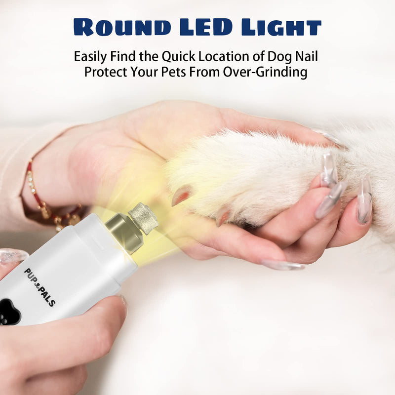Dog Nail Grinder with 5 LED Shadow Free Light, Dog Nail Trimmer Protect Pet Paws from Over Grinding with 2 Speed Super Power Motor for Small, Medium and Large Dogs & Cats Paws Grooming - PawsPlanet Australia