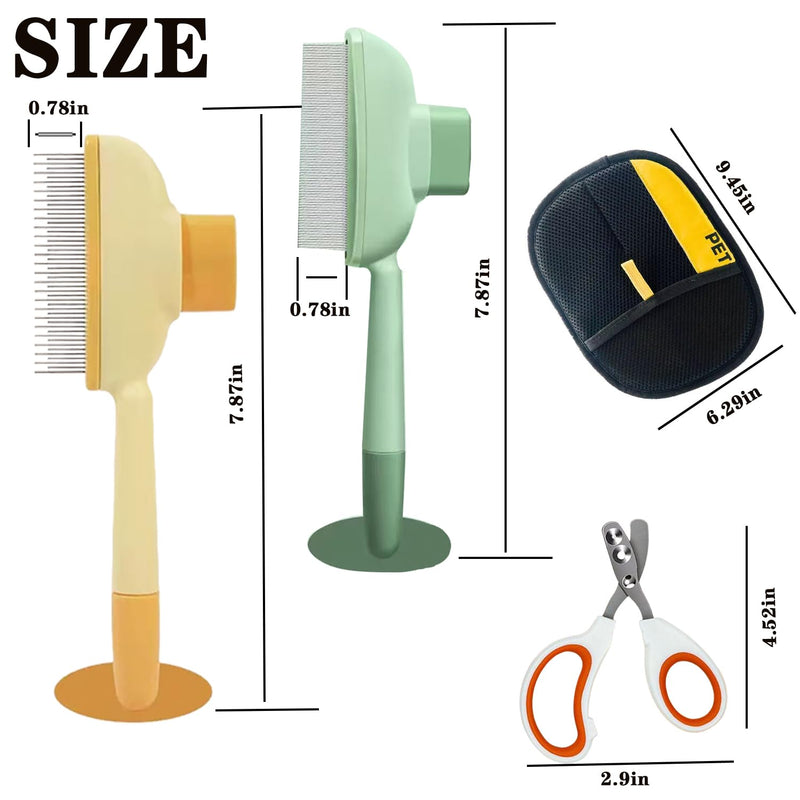 Zenbrush for Cat, Flea Comb for Cats, Viorane Pets Remover Gloves, Pets Hairs Removal, Cat Brush Dog Brush Pet Hair Clean Tool - PawsPlanet Australia