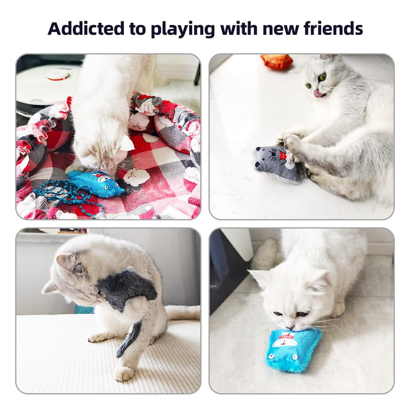 Cat Toys Catnip Toys Soft Plush Mouse Catmint Interactive Cat Kicker Toys with Crinkle Sound for Indoor Kitten Cats (8Mixed Colors) 8Mixed Colors - PawsPlanet Australia