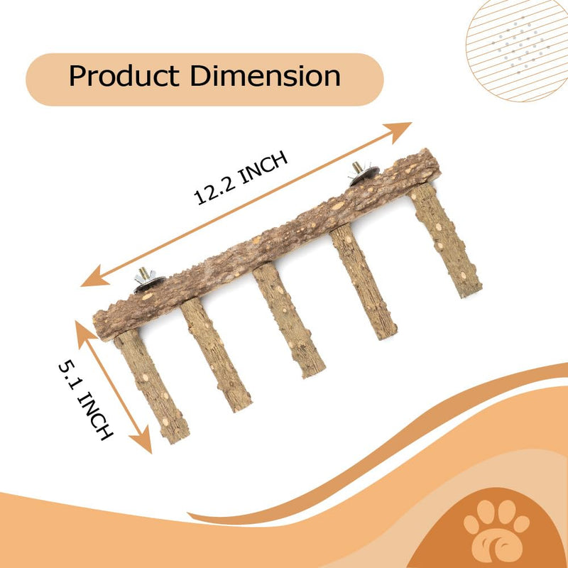 Bird Ladder Perch for Cage - Natural Wooden Bridge, Exercise Stands for Parrot Climbing - Pet Training Ladders - Hanging Playground -Toys for Parakeet, Cockatiel, Conures, Lovebirds, Budgie - PawsPlanet Australia
