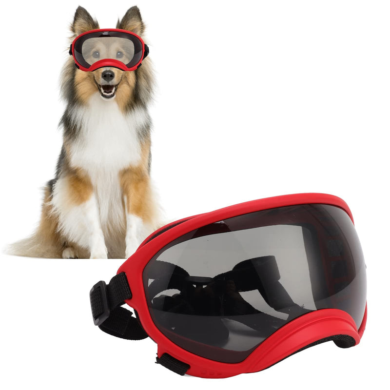 Dog Goggles Windproof Proof Adjustable Strap Dog Sunglasses for Large Breed (Red Frame and Black Goggles) - PawsPlanet Australia