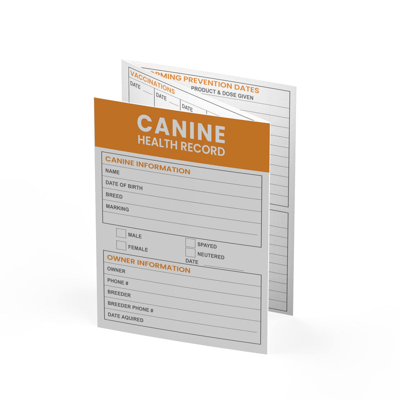 Pet Supplies | (25 Pack) Premium Canine Health Record 6x4 Inch Booklets | Dog Vaccines Large Records - Puppy Shot Vaccination Brochure Pack of 25 - PawsPlanet Australia