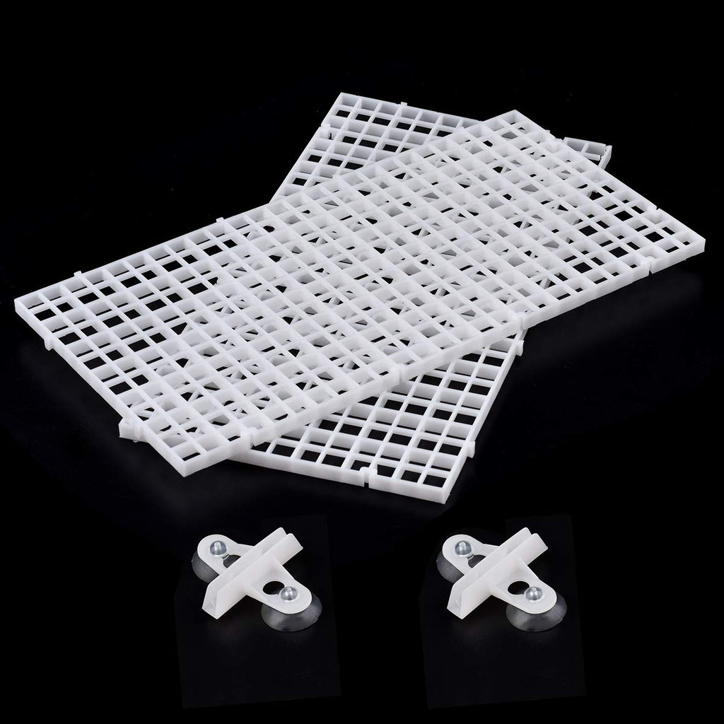 WEAVERBIRD 2Pcs Aquarium Divider Tray Plastic Grid Divider Tray Egg Crate for Aquarium Fish Tank Bottom Isolation, White