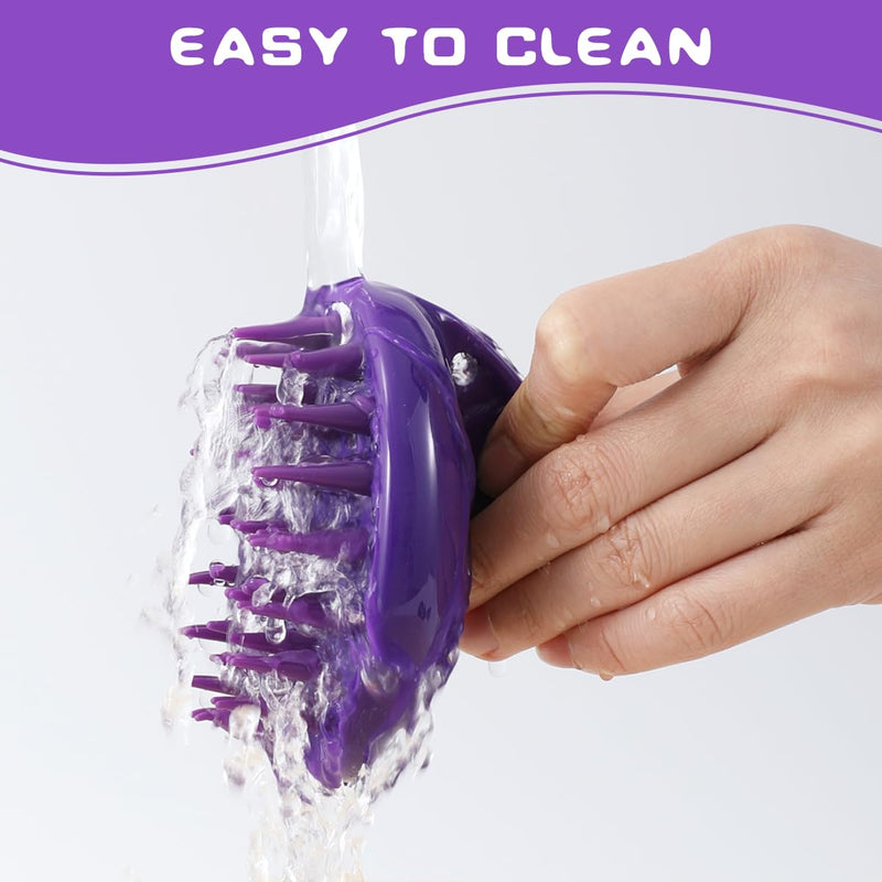 Cat Brush with Soft Rubber Pins, Washable Silicone Pet Brushes for Indoor Cats Kitty - Grooming Shedding Massage & Bath, Removes Hair Mats, Tangles, Loose Fur for Short to Long Haired Purple - PawsPlanet Australia