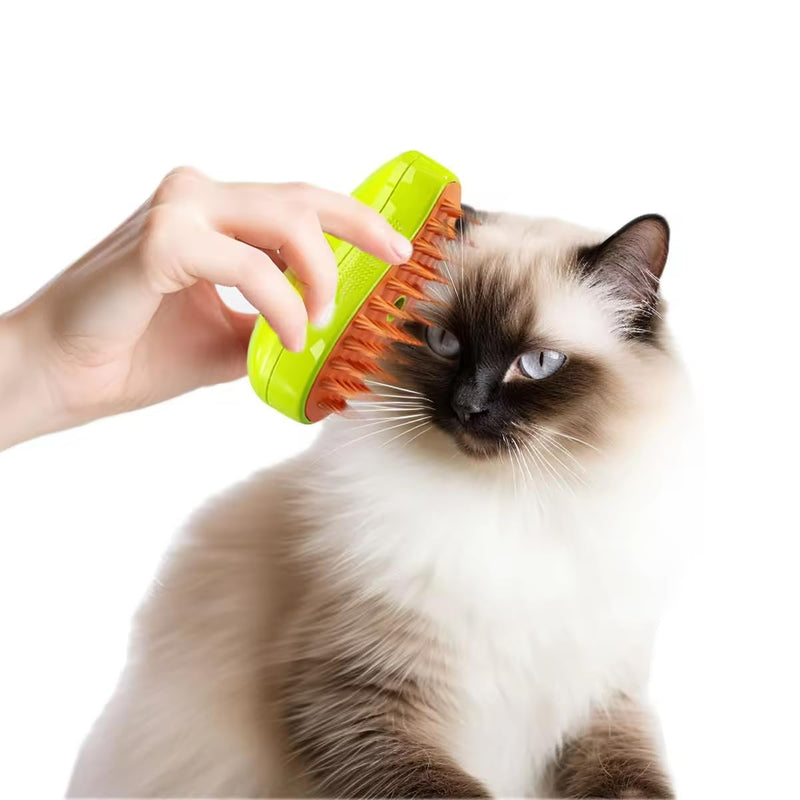 3-in-1 Rechargeable Pet Hair Brush: Massager, Steamy Comb & Self-Cleaning Mist Spray for Cats & Dogs - PawsPlanet Australia
