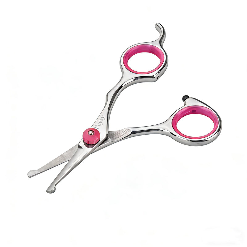 4.5 Inch Dog Grooming Scissors with Safety Round Tips, Fcysy Small Pet Hair Trimming Scissors for Face, Eyes, Ears, Nose & Paws, Professional Puppy Grooming Shears for Dogs & Cats- Pink 4.5 in Pink - PawsPlanet Australia