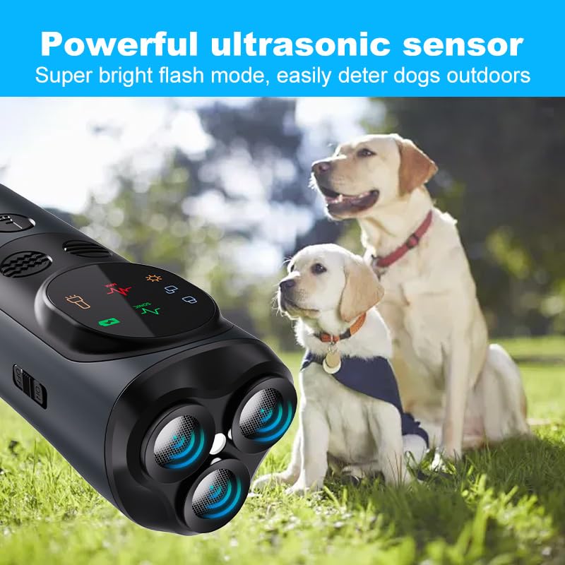 2025 Rechargeable Ultrasonic Dog Bark Deterrent, Anti-Barking Sonic Trainer, 50FT Range, LED Screen Display, Safe & Effective Bark Control, No Shock, for Indoor & Outdoor Pet Training - PawsPlanet Australia