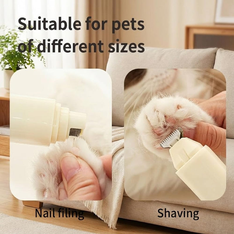 Cat & Dog Nail Clipper and Trimmers 2 in 1, Rechargeable Pet Nails Hair Trimmers with LED Light, for Large Medium Small Dogs Cats Claw Trimmer