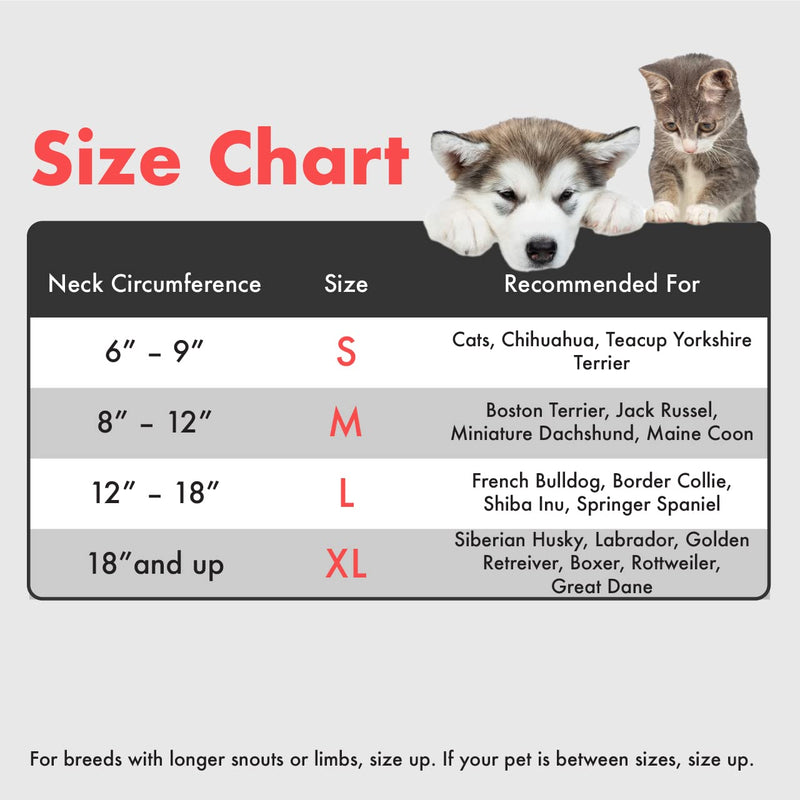 E-KOMG Dog Cone After Surgery, Protective Inflatable Collar, Blow Up Dog Collar, Pet Recovery Collar for Dogs and Cats Soft (Large(12"-18"), Grey) Large(12"-18") - PawsPlanet Australia