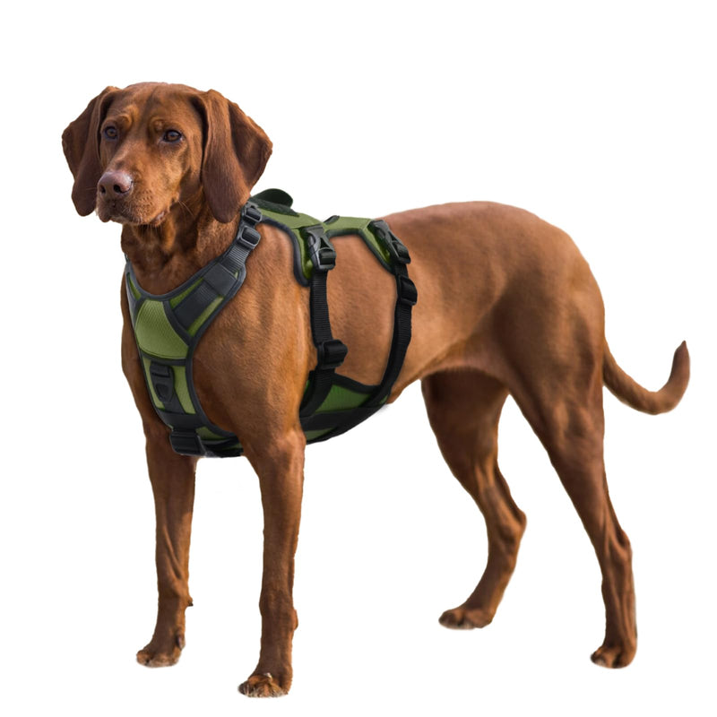 AUROTH Dog Harness, Escape Proof Dog Harness for Medium Sized Dog, No Pull Dog Harness for Large Dogs, Soft Padded Reflective Adjustable Dog Vest Harness with Lift Handle, Harness Medium Size Dog M(Neck:16.5''-22",chest:22.8"-34") Green - PawsPlanet Australia