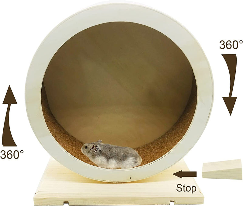 Allazone Hamster Wooden Running Wheel, Wooden Small Pets Exercise Wheel, Running Spinner Wheel Play Toy for Rat Gerbil Mice Chinchillas Hedgehogs Guinea Pigs, S - PawsPlanet Australia