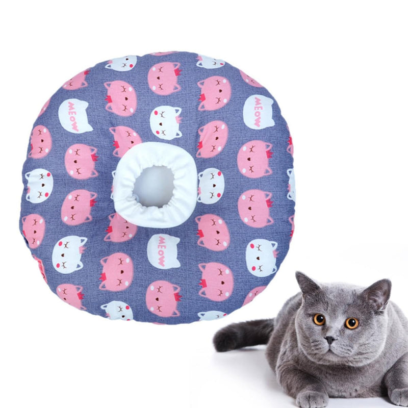 ABOOFAN Soft Elizabethan Cotton Pet Collar with Anti-Bite and Anti-Lick Protection for Cats to Aid Wound Healing After Surgery