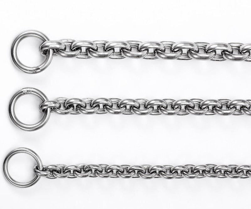 Dog Choker Collar Slip Chain,Stainless Steel Collar for Medium and Large Dogs Heavy Duty,Dog Training Metal Necklace,Silver Hardware (4.0mm,19inch) 4.0mm,19inch - PawsPlanet Australia