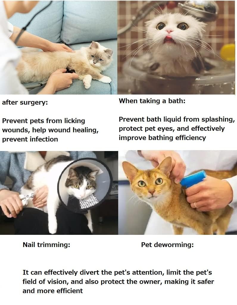 Cat Dog Cone Collar pet Protective Cover , cat Dog Collars for After Surgery,to Prevent Pets from Licking Wounds (XXS,XS,S Three in one) (XXS,XS,S three in one) - PawsPlanet Australia