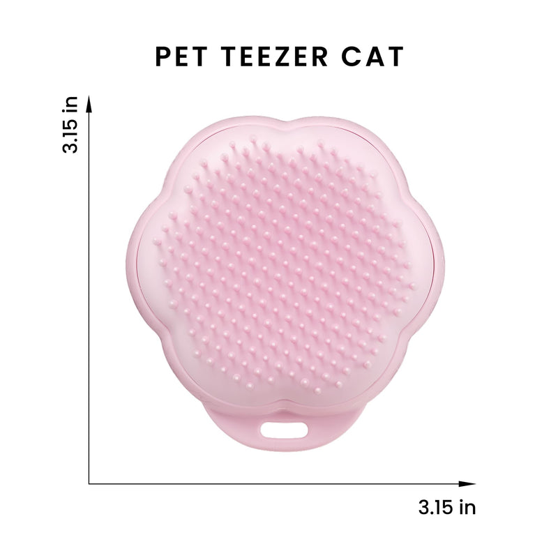 Pet Teezer by Tangle Teezer Cat Brush, De-Shedding Cat Hair Brush for a Gentle, Soothing Groom & Short to Medium Length Fur, Millennial Pink - PawsPlanet Australia