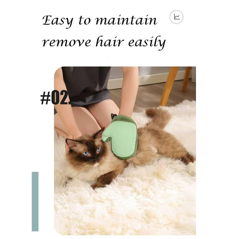 Pet Hair Remover Gloves Bath Brush Gentle Shedding Brushes,Pet Hair Remover Tool for Carpet, Curtain, Clothing, Couch, Car Seat (Green) green - PawsPlanet Australia