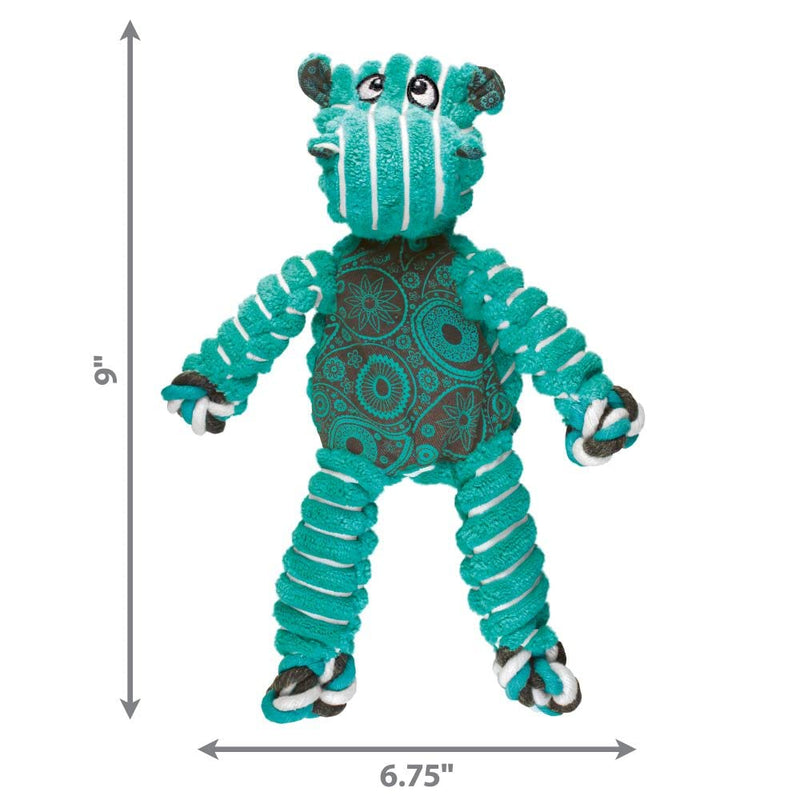 KONG - Floppy Knots Hippo - Internal Knotted Ropes and Minimal Stuffing for Less Mess - For Small/Medium Dogs Standard Packaging - PawsPlanet Australia