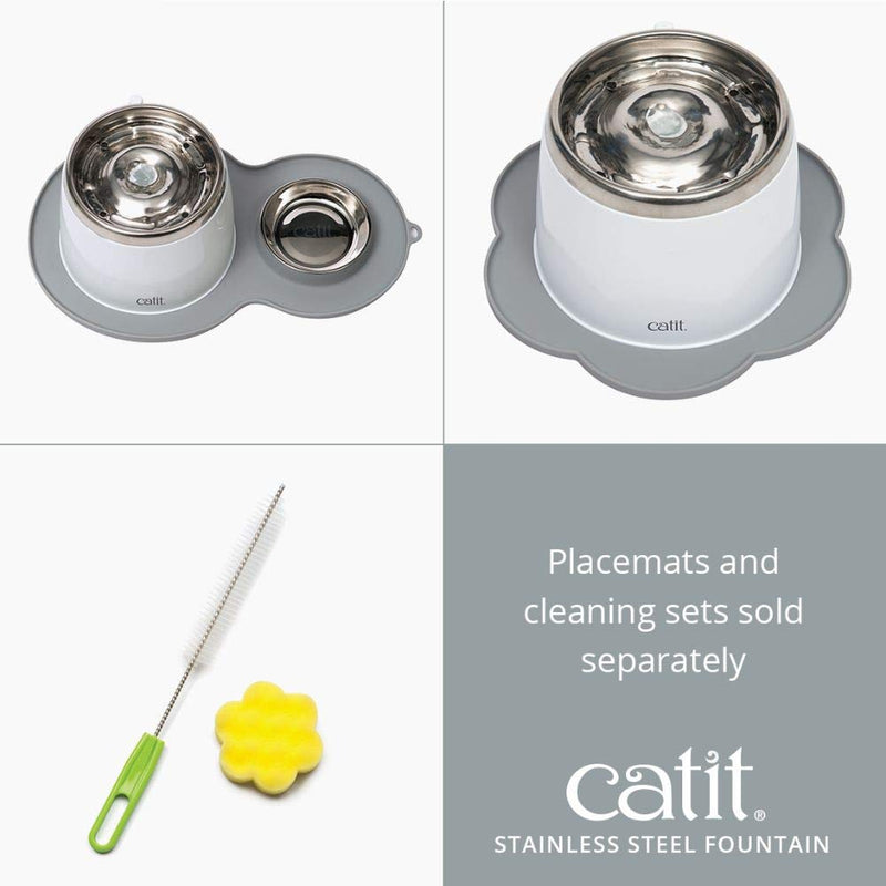 Catit Fresh & Clear Stainless Steel Cat Water Fountain, 50023 64 fl. oz. - PawsPlanet Australia