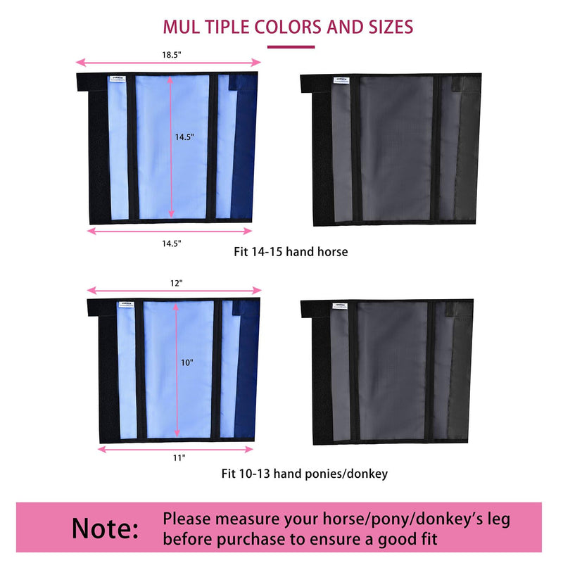 Mesh Horse Fly Boots Set of 4, Non-Slip Horse Leggings, Loose Fitting Fly Boots for Horses, Breathable Adjustable Leg Wraps, Reduce Stomping & Stay Up, Not Sag, No Rub Medium for 14-16 hand horse Blue - PawsPlanet Australia