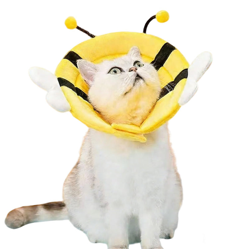 Soft Cat Cone, Adjustable Recovery Collar After Surgery to Prevent Licking Wound, Protective Cat Neck Cone, Comfortable Pet Elizabethan Collar for Cats Kittens and Puppies (S) S