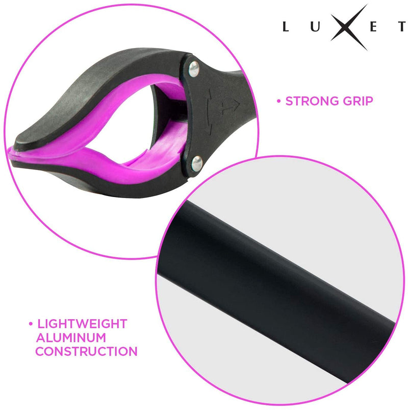 Grabber Reacher Tool - 2 Pack - Latest Version Long 32 Inch Foldable Pick Up Stick - Strong Grip Magnetic Tip Lightweight Trash Picker Claw Reacher Grabber Tool Elderly Reaching - by Luxet (Pink) Pink - PawsPlanet Australia
