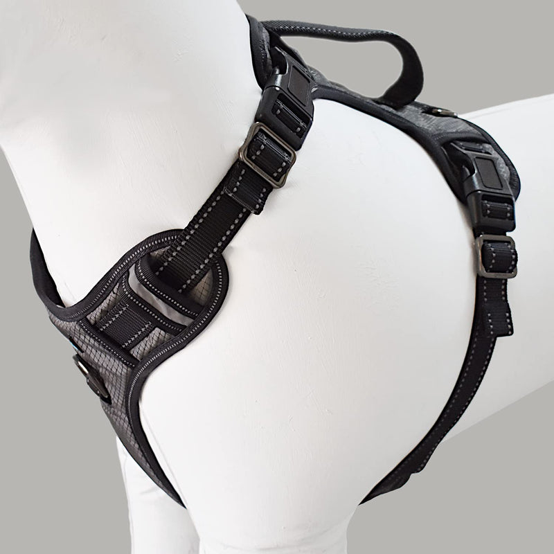 Max and Neo Gunnison Reflective Dog Harness - We Donate a Harness to a Dog Rescue for Every Harness Sold (Small, Gray) Small - PawsPlanet Australia