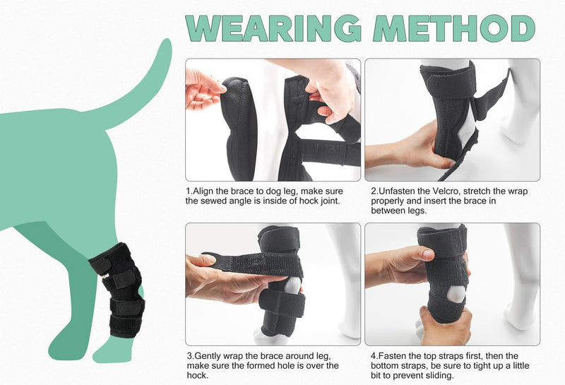 Dog Rear Leg Brace for Hock Joint, Compression Wrap Strong Support Back Leg for Canine Torn ACL & CCL, Injury and Sprain Protection, Keeps Stability for Wounds Care and Arthritis (XS) XS-Right - PawsPlanet Australia
