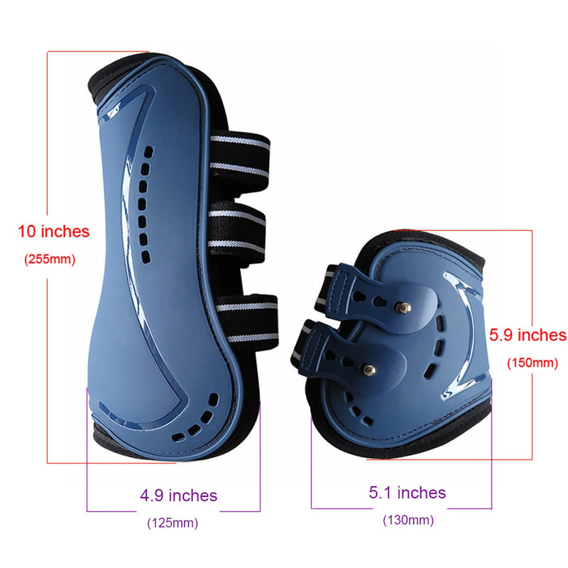 Horse Boots Open Front Jumping Tendon Sport Boots, Hind Fetlock Boots, Secure Leg Protection, Classic Breathable Equine Supplies, Set of 4 Large Blue - PawsPlanet Australia
