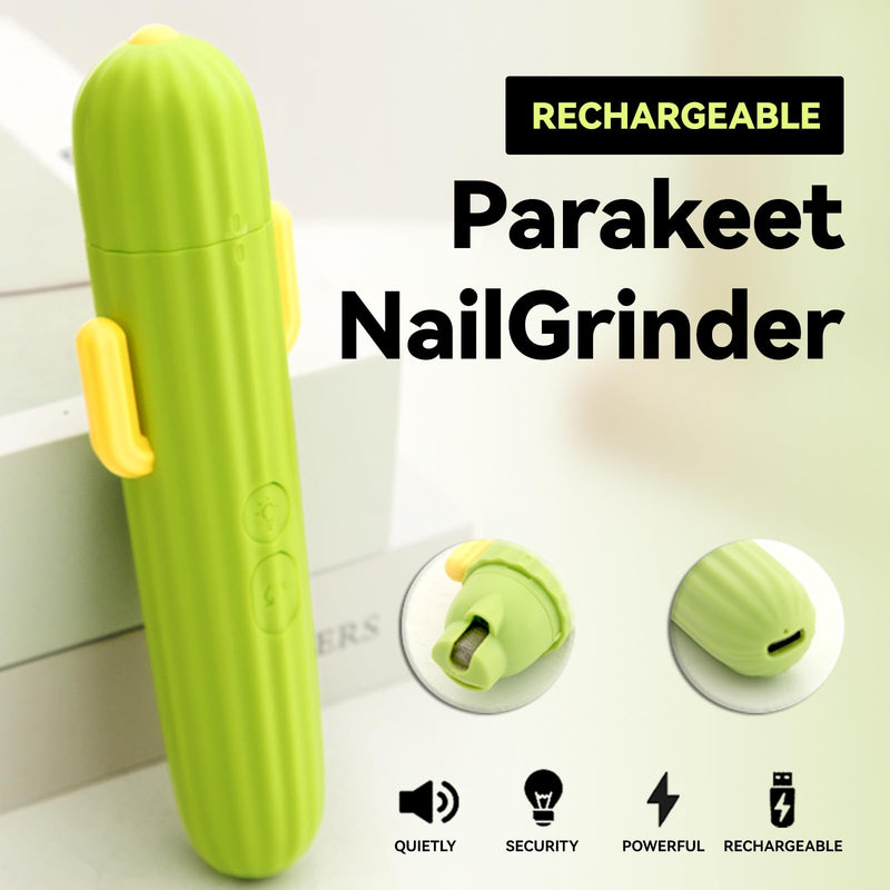 Bird Nail Grinder Upgraded Bird & Cat Nail Clipper rwith LED Lamp 2-Speed Electric Rechargeable Bird Beak Grinding Stone for Cats Dogs Bird Parrot Budgerigars Parakeets Myna Conure Parakeets Lovebirds Green - PawsPlanet Australia