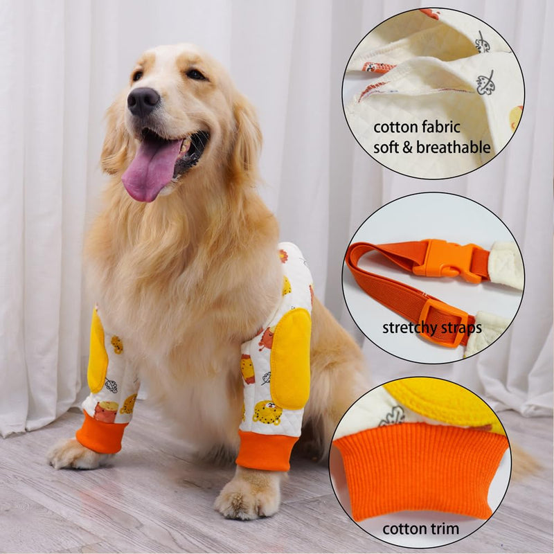 Dog Elbow Protection Pad, Cotton with Stretchy Straps, Large Dogs Joint Cover, Pet Prevent Licking Wound Elbow Protector (Blue, XXL) Blue