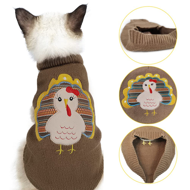 NACOCO Dog Sweater with Hole Thanksgiving Classic Knitwear Pup Dog Shirts Turkey Pattern Dog Dress Warm Winter Pet Clothes for Small Dogs 2X-Large - PawsPlanet Australia