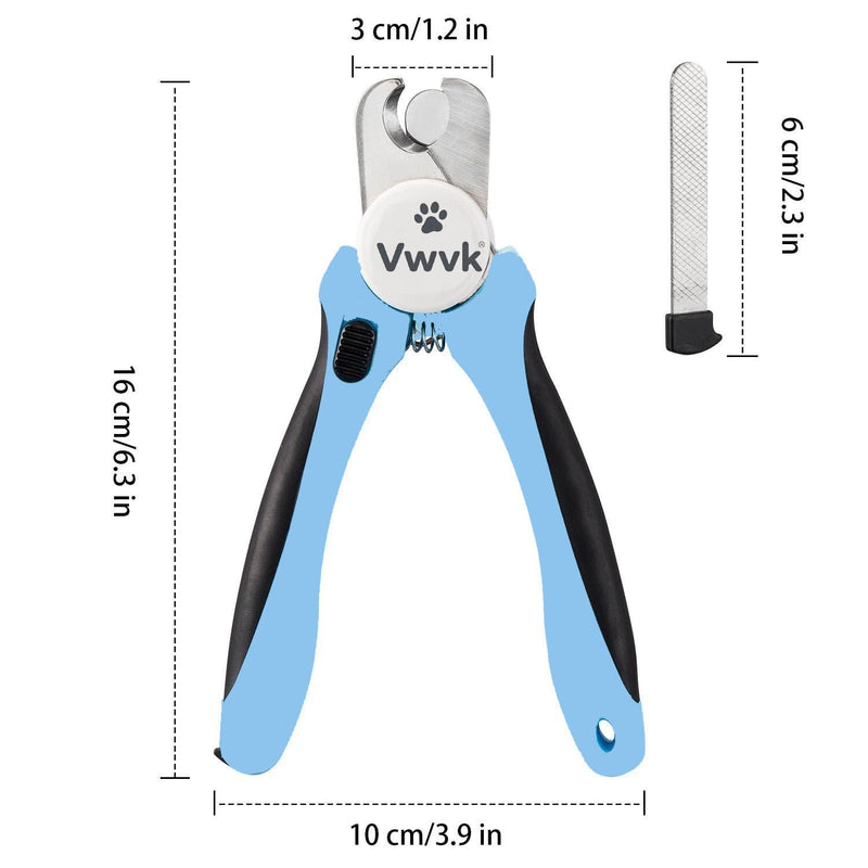 Dog & Cat Nail Clippers & Trimmers - LED Light Illuminates Nails/Bloodline, Quick Sensor & Safety Guard to Avoid Over Cutting, Extra Sharp Blade for Thick Nails, with Free Nail File(Blue) Blue - PawsPlanet Australia