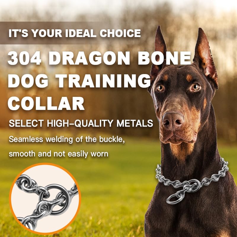 Dog Choke Collar with Slip P - Chain, Heavy - Duty Metal Training Choke Collar, keel - Shaped Dog Training Chain, (3X-Large：28in x 5mm(Neck max 26in)) 3X-Large：28in x 5mm(neck max 26in) - PawsPlanet Australia
