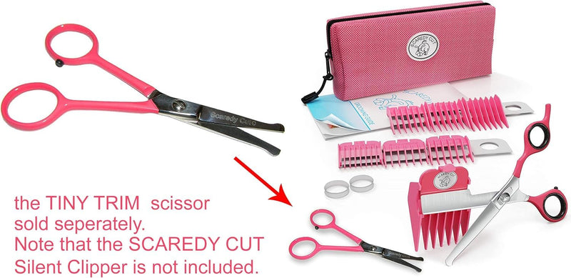 Tiny Trim 4.5" Ball-Tipped Scissor for Dog, Cat and All Pet Grooming - Ear, Nose, Face & Paw - Scaredy Cut's Small Safety Scissor Blue Tiny Trim Safety Scissor