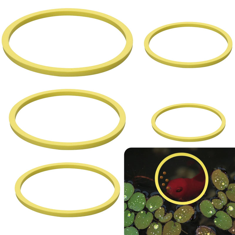 5pcs Aquarium Floating Plant Feed Rings, Round Floating Plant Corral 5 Size Fish Feeding Rings Fish Tank Plant Fence Keep Floating Plants in Place (Yellow) - PawsPlanet Australia