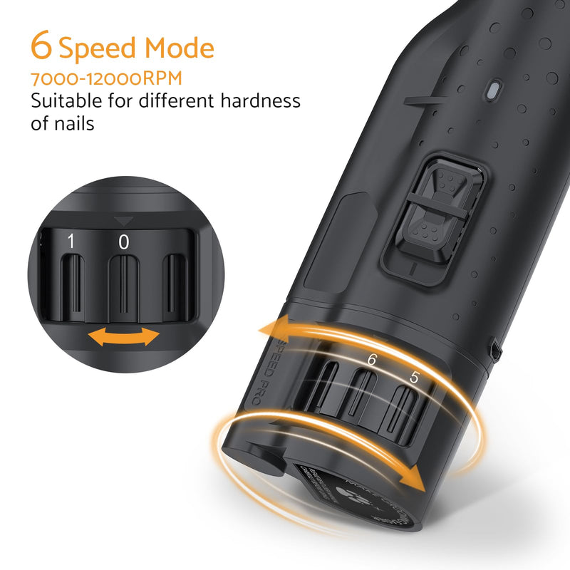 Rechargeable Dog Nail Grinder with 2 LED Lights Quiet 6 Speed Electric Nail Trimmer,Dust Cap,and 3 Grinding Ports for Large,Medium Small Dogs - PawsPlanet Australia