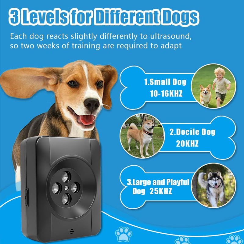 Anti-Barking Deterrent for Dogs, 3 Modes Bark Deterrent Device, Indoor & Outdoor Bark Silencer Box, Rechargeable Stop Barking Aid, Safe for Small, Medium & Large Breeds, Long Range & Waterproof - PawsPlanet Australia