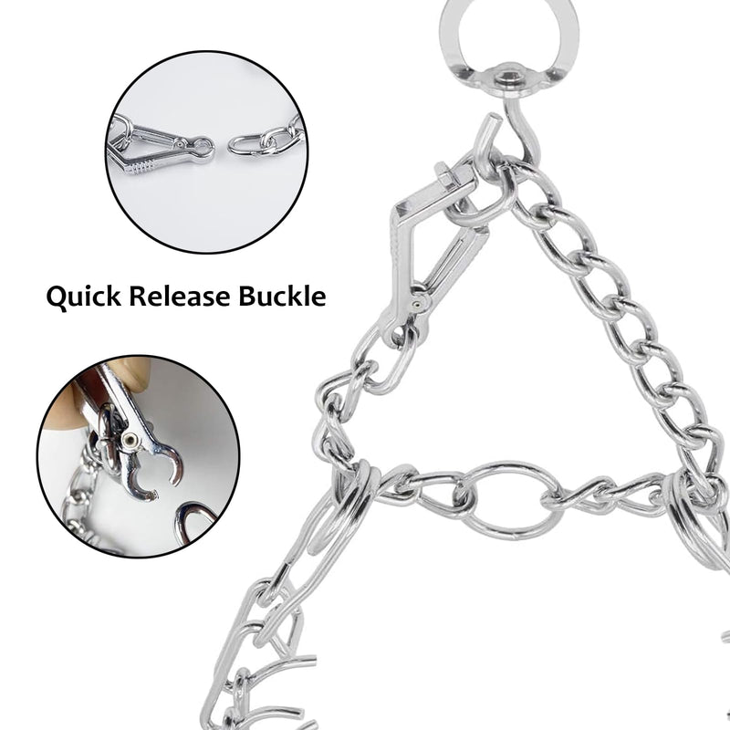 Prong Pinch Collar for Dogs with Quick Release Buckle, Adjustable Training Collar for Small Medium Large Dogs, Helps Prevent Dogs from Pulling(2.3mm, Neck Size 10""-13""), Silver (2.3mm, Neck Size 10""-13"") - PawsPlanet Australia
