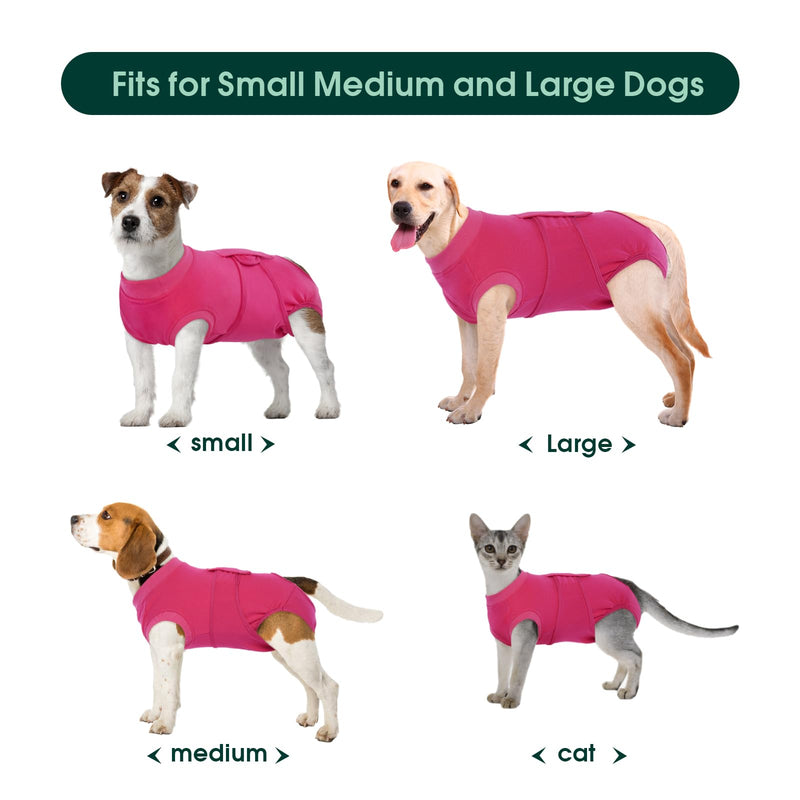 Kuoser Dog Surgery Suit Female Spay, Dog Recovery Suit Male Neuter, Dog Clothes Onesie for Surgery Anti Licking Abdominal Wounds Pet Puppy Surgical Recovery Bodysuit Shirt, Substitute E-Collar & Cone X-Large (Back:20.1-24.8'', Weight:42-75 LB) Rose - PawsPlanet Australia