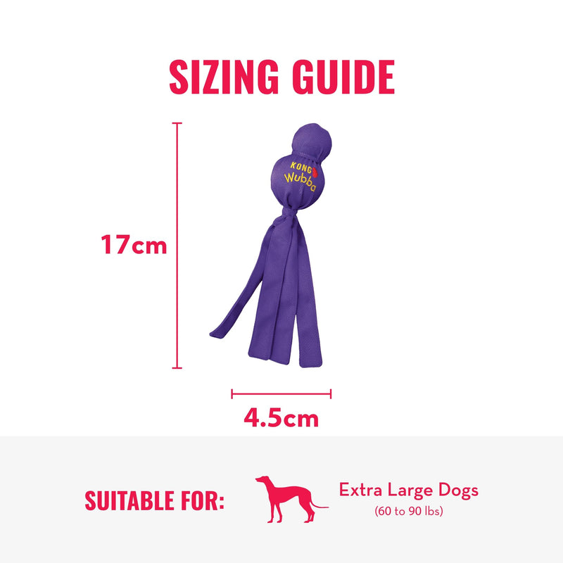 KONG Wubba - Dog Toy for Tug of War & Fetch - Dog Supplies for Puppy & Dog Playtime - Outdoor & Indoor Dog Toy - for XL Dogs X-Large (Pack of 1) Standard Packaging - PawsPlanet Australia