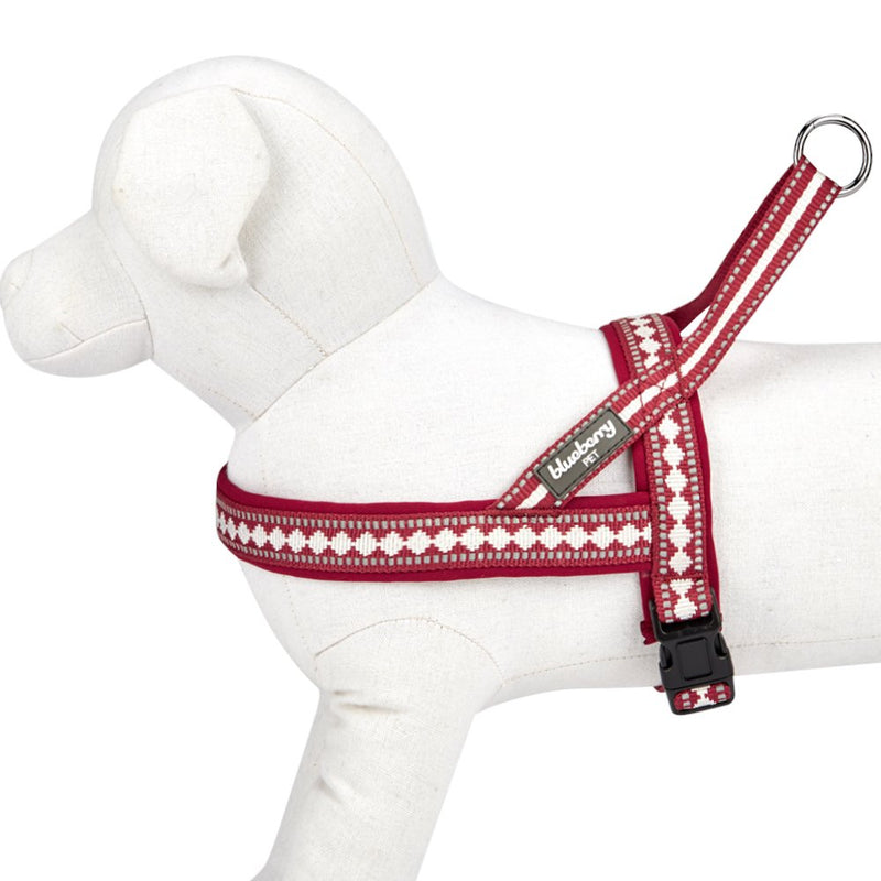 Blueberry Pet 4 Colors Soft & Comfy 3M Reflective Jacquard Padded Dog Harness, Chest Girth 20.5" - 26", Marsala Red, Medium, Adjustable Harnesses for Dogs Medium(20.5" - 26") Chest Girth - PawsPlanet Australia