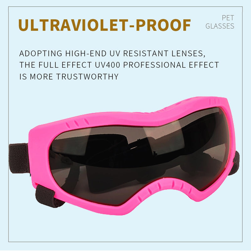 Dog Sunglasses,Doggles Anti-UV Protection,Pet Sunglasses with Adjustable Strap,Suitable for Motorcycle Car Driving Bike Riding Hiking Swimming Wind Dust Fog Dog Eye Protection Medium PinkGrey-M - PawsPlanet Australia