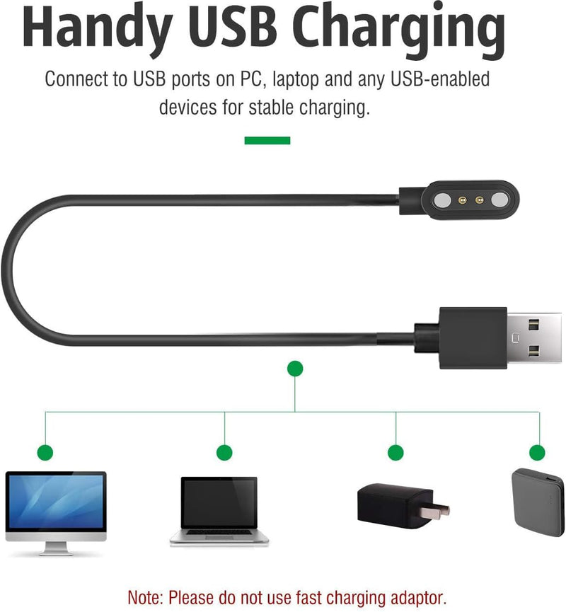 E ECSEM 2Pcs Replacement Charger Intended for NQQHNN Dog Bark Collar, Wireless Charger Magnetic USB Charging Cable Cord for NQQHNN Bark Collar Accessories,Black - PawsPlanet Australia