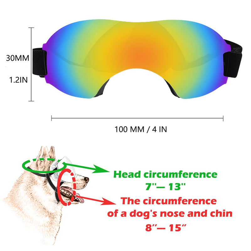 Small Dog Sunglasses, Dog Goggles with Adjustable Strap, UV Protection, Suitable for Small Dogs Smooth style-Multi-colored - PawsPlanet Australia